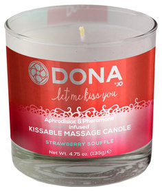 Массажная свеча DONA Strawberry Souffle с ароматом клубничного суфле 135 гр. System JO