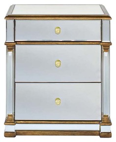 Комод Garda Decor 70х60х51 см, золотистый/серебристый