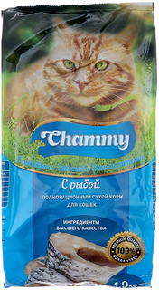 Сухой корм для кошек Chammy, рыба, 1,9кг