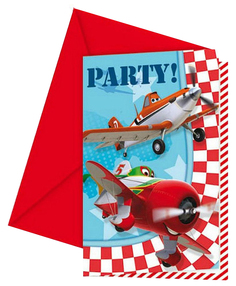 Приглашения в конвертах Procos «Самолеты», 6 шт.