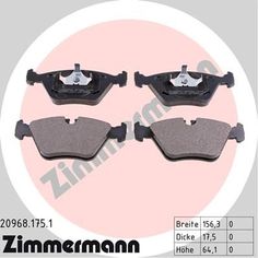 Комплект тормозных колодок, дисковый тормоз ZIMMERMANN 20968.175.1
