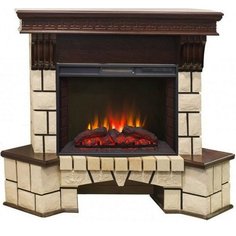 Бежевый электрокамин Real-Flame Stone new 25 с очагом Sparta 25,5 LED