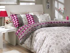 Постельное белье поплин Hobby Serena фиолетовое 1,5сп Karna