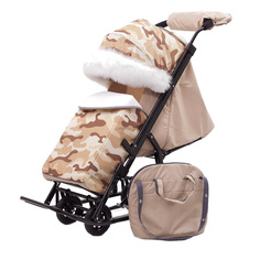 Санки-коляска Pikate Military Бежевый