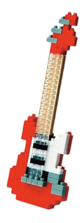 Конструктор пластиковый Nanoblock Электрогитара красная