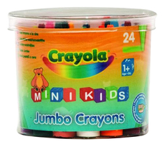24 восковых мелка для малышей в бочонке Crayola