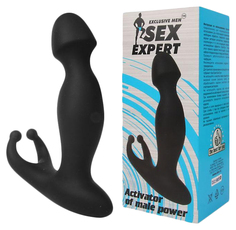 Черный силиконовый массажер простаты Sex Expert 11,7 см Bior Toys