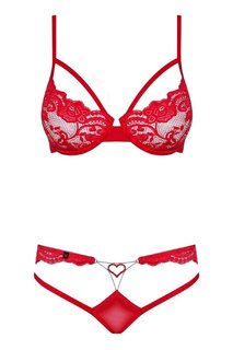 Чарующий комплект из нежного кружева с украшением на трусиках (L-XL) Obsessive