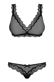 Полупрозрачный комплект с кружевной отделкой (L-XL) Obsessive