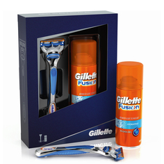 Подарочный набор GILLETTE FUSION бритва+гель для бритья Hydrating 75мл