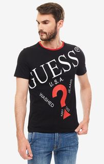Футболка мужская Guess M93I04-I3Z00-JBLK черная/белая/красная L