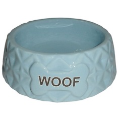 Миска для животных FOXIE Diamond Woof голубая керамическая 16х16х5,5см 360мл