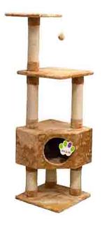 Комплекс для кошек Хорошка с игрушкой угловой, 40х40х135см, бежевый