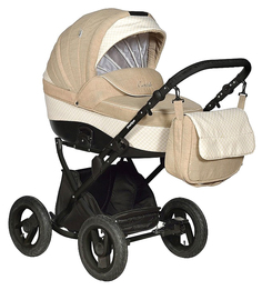 Коляска Indigo 18 Camila Classic 12 2 в 1 (бежевый, бежевый узор)