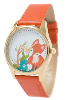 Часы Mitya Veselkov Милая лиса золотистые (оранжевый) Color-137