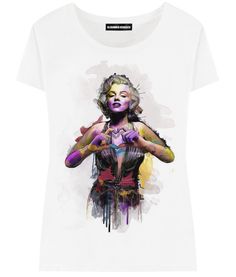 Футболка женская ALEXANDER KONASOV "Мэрилин Монро - Акварель" белая S