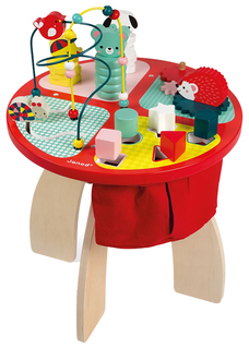 Деревянная игрушка Janod Стол развивающий Животные с комплектом игр