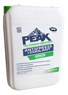 Антифриз PEAK Зеленый Концентрат 10л 11.3кг