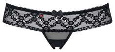 Черные кружевные трусики с разрезом CROTCHLESS THONG 837 Obsessive S/M (44-46)