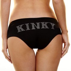 Трусики-слип с надписью стразами Kinky (M-L) Hustler Lingerie
