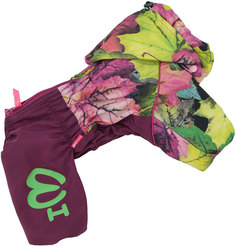Дождевик для собак FOR MY DOGS Листья, женский, красный, 341SS-2018 F 14