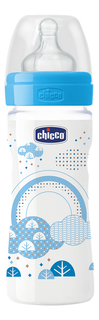 Детская бутылочка Chicco Well Being Boy силиконовая соска переменный поток 250 мл