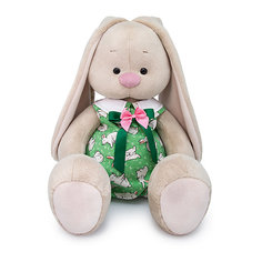 Мягкая игрушка Budi Basa Зайка Ми в зеленом комбинезоне с кроликами, 34 см
