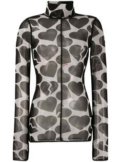 MSGM сетчатый топ с принтом