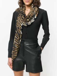 Saint Laurent платок с леопардовым принтом