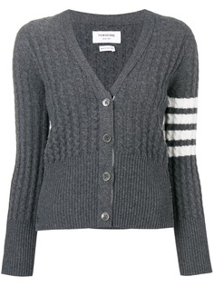 Thom Browne фактурный кашемировый кардиган с полосками 4-Bar