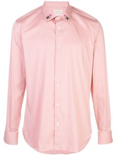 Alexander McQueen rose embroidered collar shirt