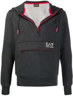 Ea7 Emporio Armani front pocket zipped hoodie