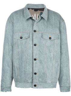 Haculla acid wash reversible denim jacket