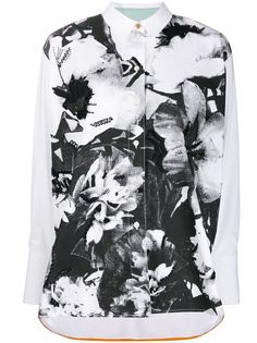Paul Smith рубашка со вставкой и цветочным принтом