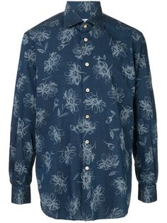 Kiton рубашка с цветочным принтом