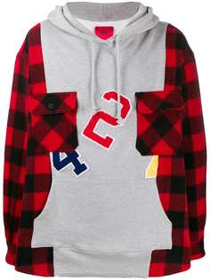 424 reworked flannel hoodie