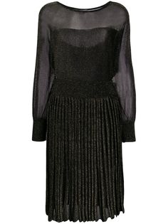 Alberta Ferretti трикотажное платье миди с люрексом