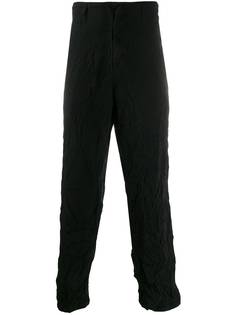 Yohji Yamamoto брюки с жатым эффектом и кулиской