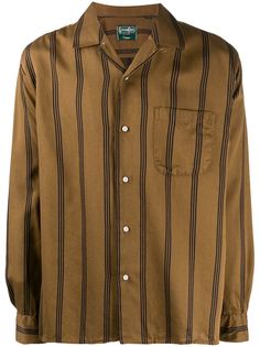 Gitman Vintage атласная рубашка Regimental в полоску