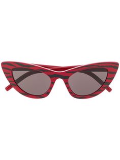 Saint Laurent Eyewear солнцезащитные очки в оправе кошачий глаз с анималистичным принтом