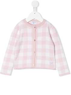 Monnalisa кардиган с длинными рукавами в клетку гингем