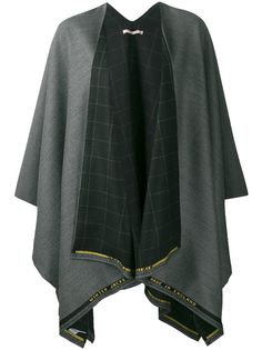 Ermanno Gallamini oversized checked-panel cape