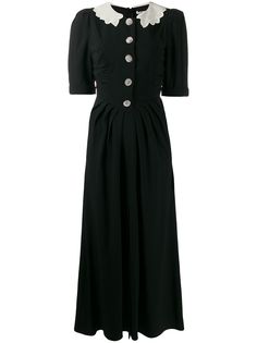 Alessandra Rich contrasting collar crepe dress