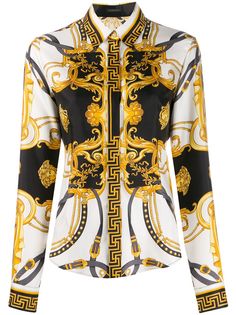Versace рубашка с принтом Barocco