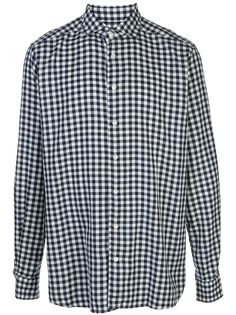 Eton gingham-check print shirt