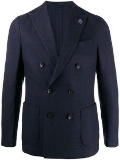 Lardini double-breasted flower detail blazer