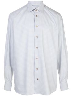 Eton checked twill shirt