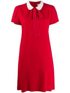 Red Valentino короткое платье с контрастным воротником
