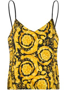 Versace топ на бретелях с принтом Baroque