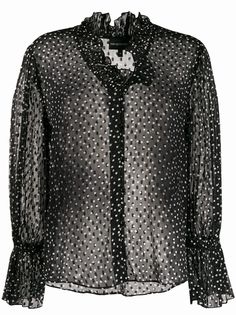 Emporio Armani полупрозрачная блузка в горох